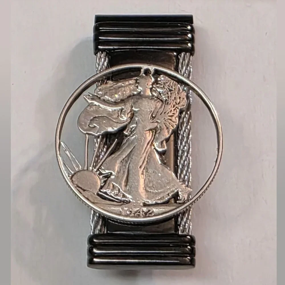 Colibri 1942 Liberty Walking Cut-out Half Dollar Stainless Steel money clip